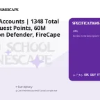 RuneScape Accounts | 1348 Total Level, 178 Quest Points, 60M Bank, Dragon Defender, FireCape