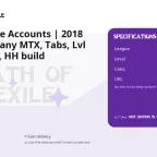 Path of Exile Accounts | 2018 Account, Many MTX, Tabs, Lvl 100 Duelist, HH build
