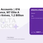 Delta Force Accounts | 816 Million Balance, M7 Elite A Class, Many Knives, 1.2 Billion
