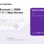 Doomsday Account | 108M Power | VIP 11 | Max Heroes