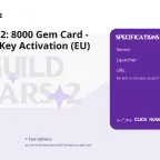 Guild Wars 2: 8000 Gem Card - Arena.NET Key Activation (EU)