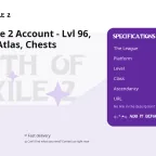 Path of Exile 2 Account - Lvl 96, Upgraded Atlas, Chests