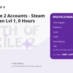 Path of Exile 2 Accounts - Steam Warrior Titan Lvl 1, 0 Hours