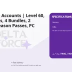 Delta Force Accounts | Level 60, 325M Assets, 4 Bundles, 2 Knives, 4 Season Passes, PC