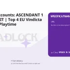 Deadlock Accounts: ASCENDANT 1 | NO 5 LIMIT | Top 4 EU Vindicta | 3 Months Playtime