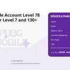 PUBG Mobile Account Level 78 with Glacier Level 7 and 130+ Mythics