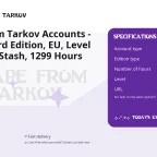 Escape from Tarkov Accounts - The Unheard Edition, EU, Level 44, 25.13M Stash, 1299 Hours