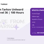 Escape from Tarkov Unheard Edition | Level 36 | 100 Hours Playtime