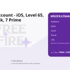Free Fire Account - iOS, Level 65, Master Rank, 7 Prime