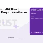 Rust Account | 470 Skins | Twitch/Kick Drops | Kazakhstan Region