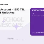 RuneScape Account - 1350 TTL, 150 QP, SotE Unlocked