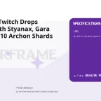 Warframe Twitch Drops Account with Styanax, Gara Prime, and 10 Archon Shards