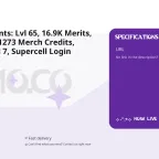 MO.CO Accounts: Lvl 65, 16.9K Merits, 560 Mo.gold, 1273 Merch Credits, Weapon Level 7, Supercell Login