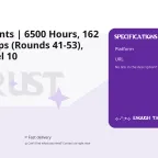Rust Accounts | 6500 Hours, 162 Twitch Drops (Rounds 41-53), Steam Level 10