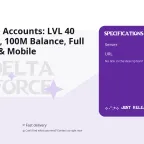 Delta Force Account: LVL 40 Operations, 100M Balance, Full Access, PC & Mobile