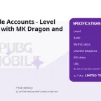 PUBG Mobile Accounts - Level 80 Account with MK Dragon and BAPE