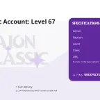 Aion Classic Account: Level 67 Gunner
