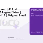 MO.CO Account: Level 415 Diamond Rank, 3 Legend Skins, Collector Level 13