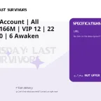 Doomsday Account | All Platform | 166M | VIP 12 | 22 Heroes Lv60 | 6 Awaken