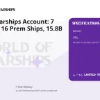 World of Warships Account: 7 Lvl X Ships, 16 Prem Ships, 15.8B Silver