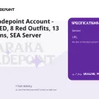 Naraka: Bladepoint Account - Lv641, 21 RED, 8 Red Outfits, 13 Red Weapons, SEA Server
