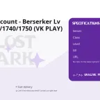 Lost Ark Account - Berserker Lv 70, GS 1730/1740/1750 (VK PLAY)