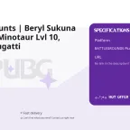 PUBG Accounts | Beryl Sukuna Lvl 2, AUG Minotaur Lvl 10, Porsche, Bugatti