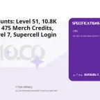 MO.CO Accounts: Level 51, 10.8K Elite Merits, 475 Merch Credits, Weapon Level 7, Supercell Login