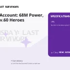 Doomsday Account: 68M Power, VIP 11, 6x Lv.60 Heroes, 1x Awaken, Full T5