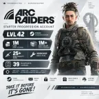 ARC Raiders Account - Steam - Level 42 - 1M Coin + 1M Loot - 25+ Guns