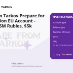 Escape from Tarkov Prepare for Escape Edition EU Account - Level 22, 2.6M Rubles, 5k