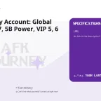 AFK Journey Account: Global G314, Lv557, 5B Power, VIP 5, 6 Crowns