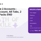 Path of Exile 2 Accounts - Personal Account, All Tabs, 2 Supporter Packs END