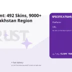 Rust Account: 492 Skins, 9000+ Hours, Kazakhstan Region