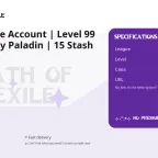 Path of Exile Account | Level 99 Witch | Holy Paladin | 15 Stash Tabs