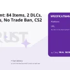 Rust Account: 84 Items, 2 DLCs, 100+ Games, No Trade Ban, CS2 VAC Ban