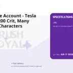 Rush Royale Account - Tesla Level 14, 1200 Crit