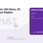 Rust Account: 364 Skins, 5 Limit, T rkiye Region