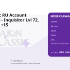 Aion Classic RU Account (Gardarika) - Inquisitor Lvl 72, Furious Set +15