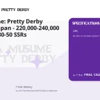 Umamusume: Pretty Derby Accounts: Japan - 220,000-240,000 Diamonds, 30-50 SSRs