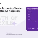 Path of Exile Accounts - Slasher Level 100 with All Tabs