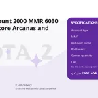 Dota 2 Account 2000 MMR 6030 Behavior Score Arcanas and Personas