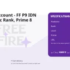 Free Fire Account - FF P9 IDN Lv68, Heroic Rank, Prime 8