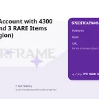 Warframe Account with 4300 Platinum and 3 RARE Items