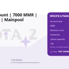 Dota 2 Account | 7000 MMR | 3000 Hours | Mainpool