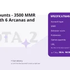 Dota 2 Accounts - 3500 MMR Account with 6 Arcanas and Battle Pass