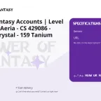 Tower of Fantasy Accounts | Level 100 - Server Aeria - CS 429086 - 5635 Dark Crystal - 159 Tanium