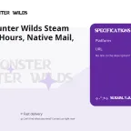 | STEAM ACCOUNT ||Monster Hunter Wilds|| 0 HOURS | NATIVE MAIL + CHANGE DATA | WARRANTY END