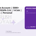 Rush Royale Account | 5000+ Trophies | 1924 Crit | 14 Ink | 69/69 Cards | Personal