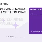 Age of Empires Mobile Account: Global S224 | VIP 8 | 71M Power